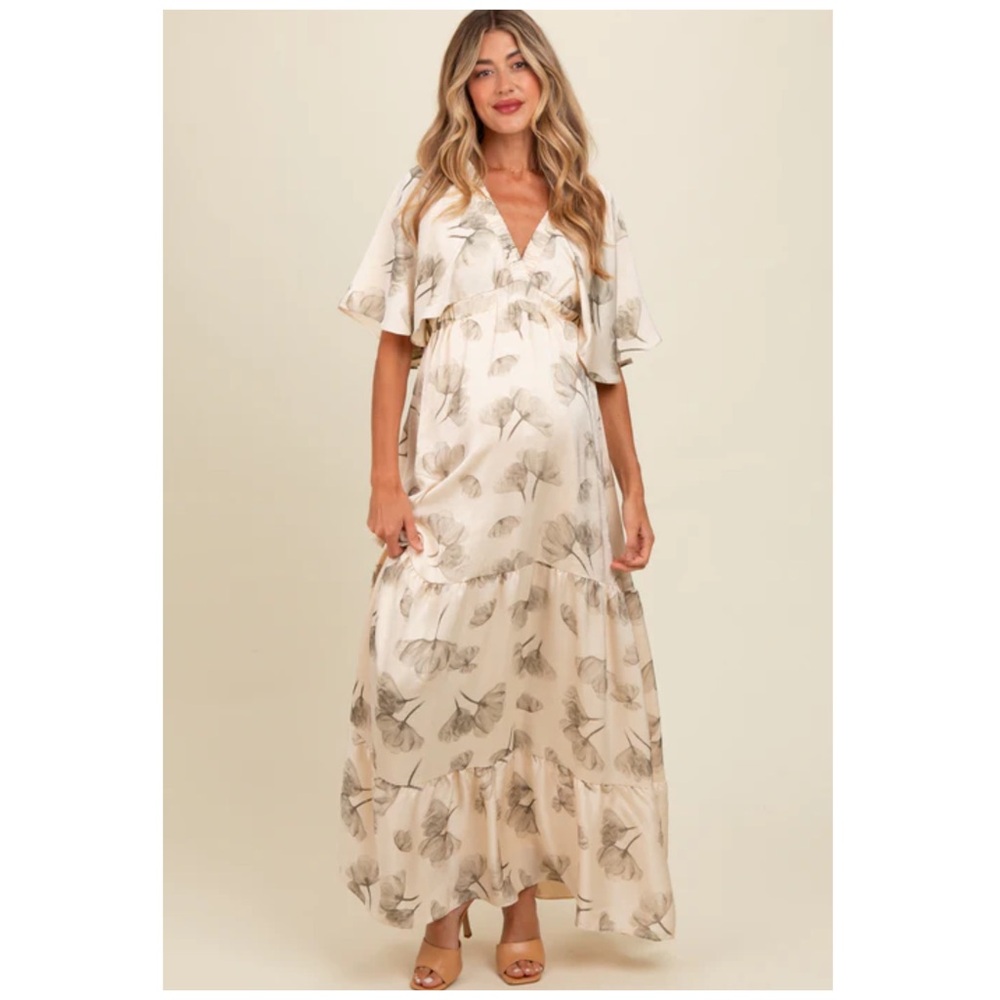 PinkBlush Maternity Cream Floral Maxi